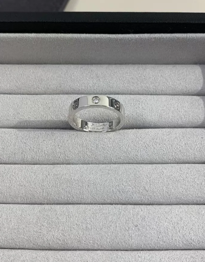 [Marin-Jewelry]ラブリング 4MM 1ダイヤモンド シルバー