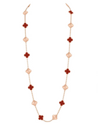 [Marin]CLOVER 20 MOTIFS LASER CARNELIAN NECKLACE