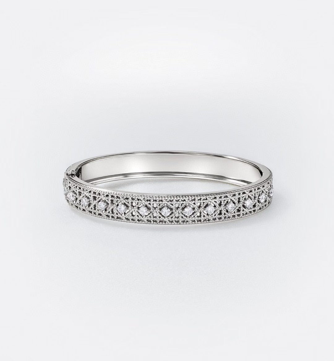 [?Marin-Jewelry]2026 編み込み模様 フルダイヤモンドインレイ ブレスレット スリーカラー