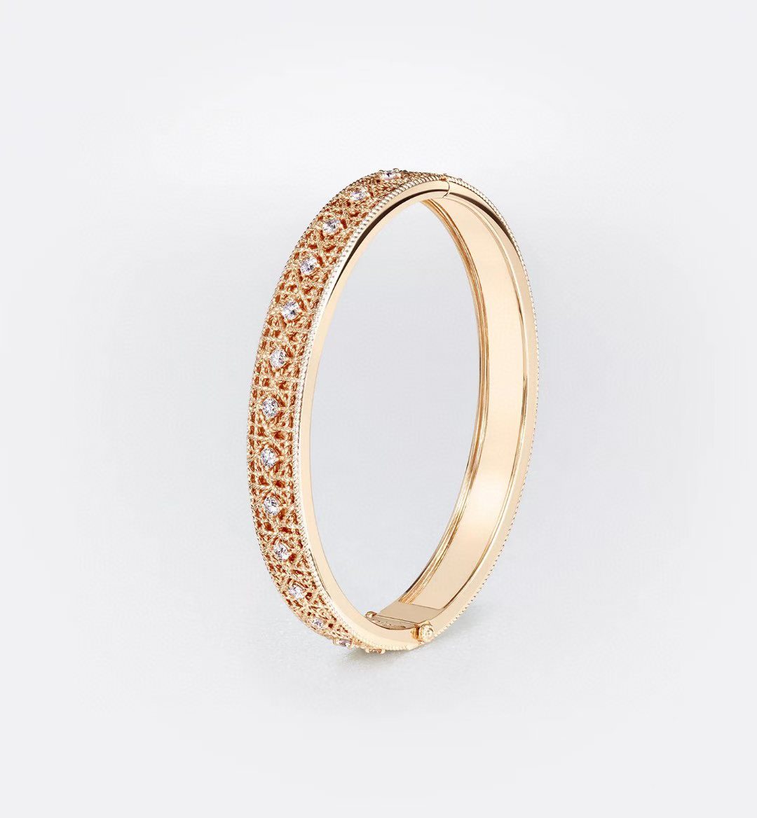 [?Marin]2026 WOVEN-PATTERN BRACELET SET WITH FULL DIAMOND INLAY THREE-COLORS