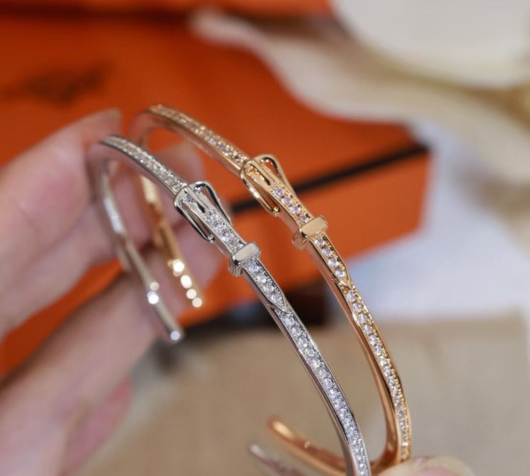 [?Marin]BRACELET SERTI DE DIAMANTS TROIS COULEURS