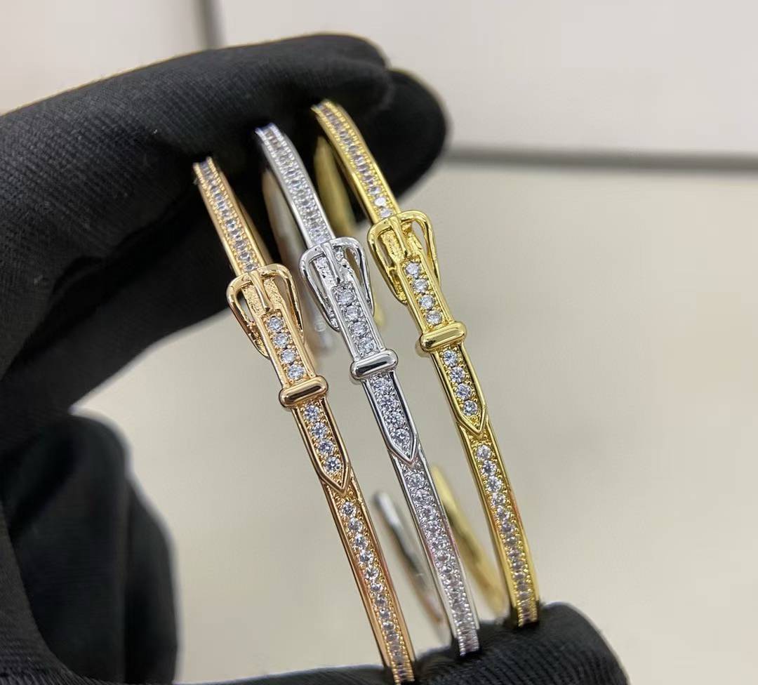 [?Marin]BRACELET SERTI DE DIAMANTS TROIS COULEURS