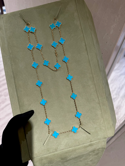 [Marin-Jewelry]CLOVER 20 MOTIFS TURQUOISE GOLD