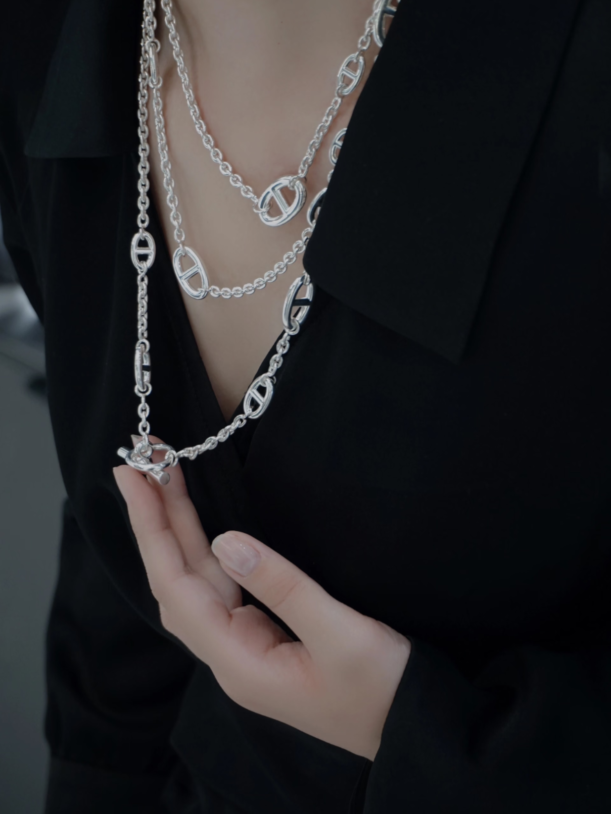 [Marin]Chaîne de Chandail Argent Classique