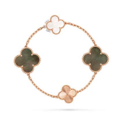 [Marin]DETACHABLE CLOVER 15(11+4) FLOWER SILVER NECKLACE SET