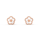 [Marin]BOUCLES D'OREILLES NACRE BLANC, OR ROSE, LUCKY