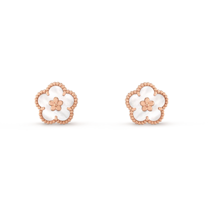 [Marin-Jewelry]LUCKY PINK GOLD WHITE MOP EARRINGS
