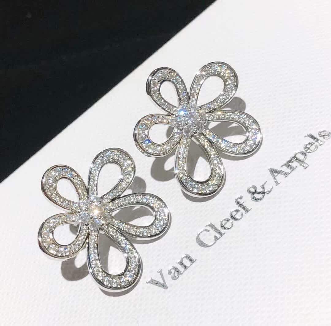 [Marin]FLOWERLACE EARRINGS FULL DIAMONDS