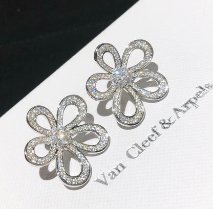 [Marin]FLOWERLACE EARRINGS FULL DIAMONDS