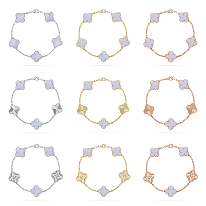 [Marin] CLOVER 5 MOTIF PURPLE CHALCEDONY BRACELET COLLECTION