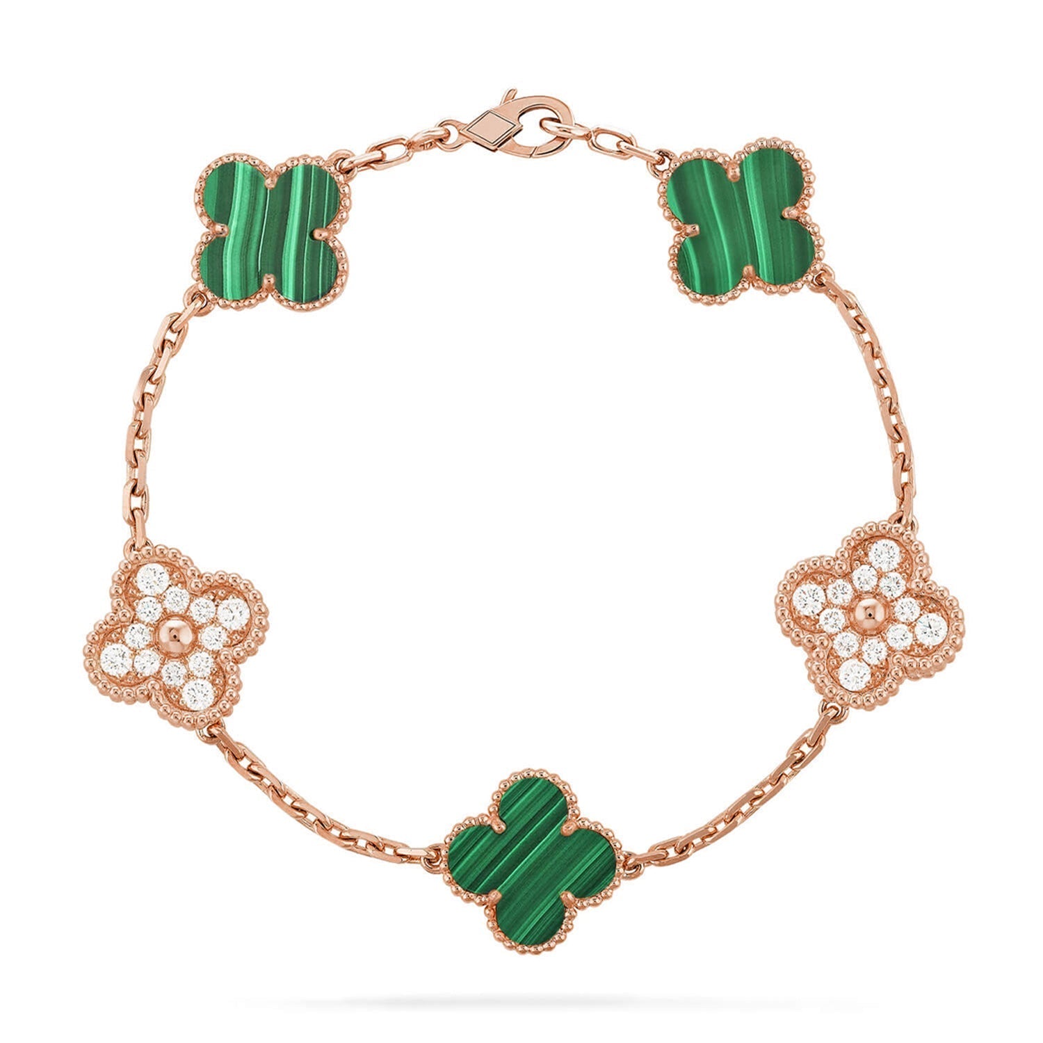 [⭐Shinejoy] CLOVER 5 MOTIF MALACHITE BRACELET COLLECTION