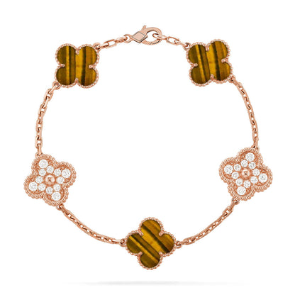 [Marin-Jewelry] クローバー5モチーフ タイガーアイブレスレットコレクション