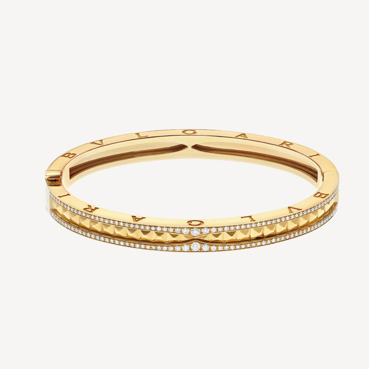 [Marin]ZERO 1 SPIRAL AND PAVED DIAMOND GOLD BRACELET