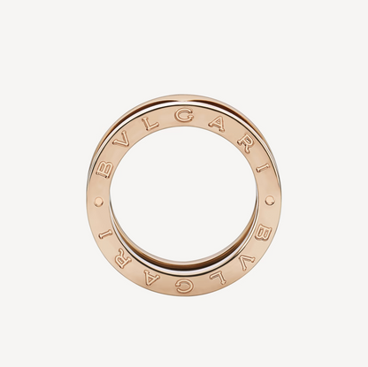 [Marin]ZERO 1 TWO-BAND LOOPS AND BLACK CERAMIC PINK GOLD RING