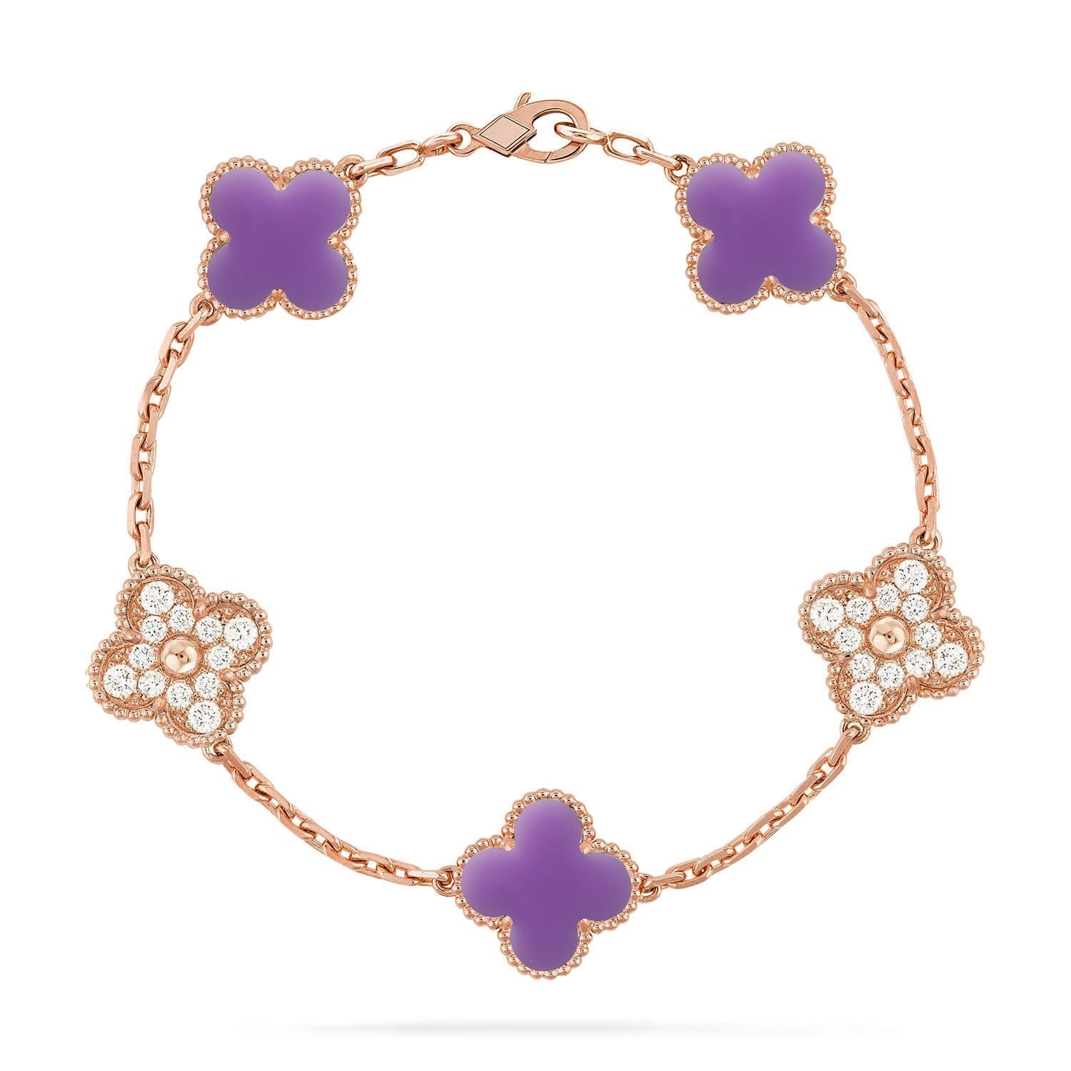 [⭐Shinejoy]CLOVER 5 MOTIF LIGHT PURPLE BRACELET COLLECTION