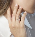 [Marin]BAGUE ALLIANCE SERTIE DE DIAMANTS PAVÉES 4MM
