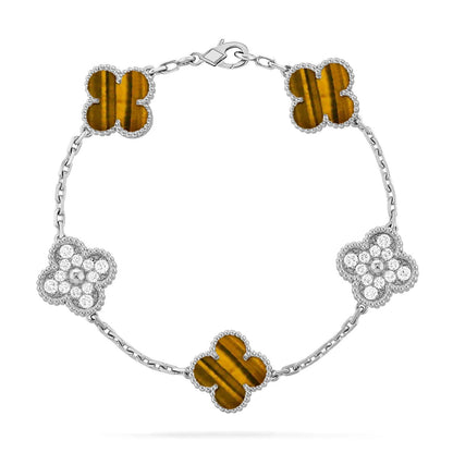 [Marin-Jewelry] クローバー5モチーフ タイガーアイブレスレットコレクション