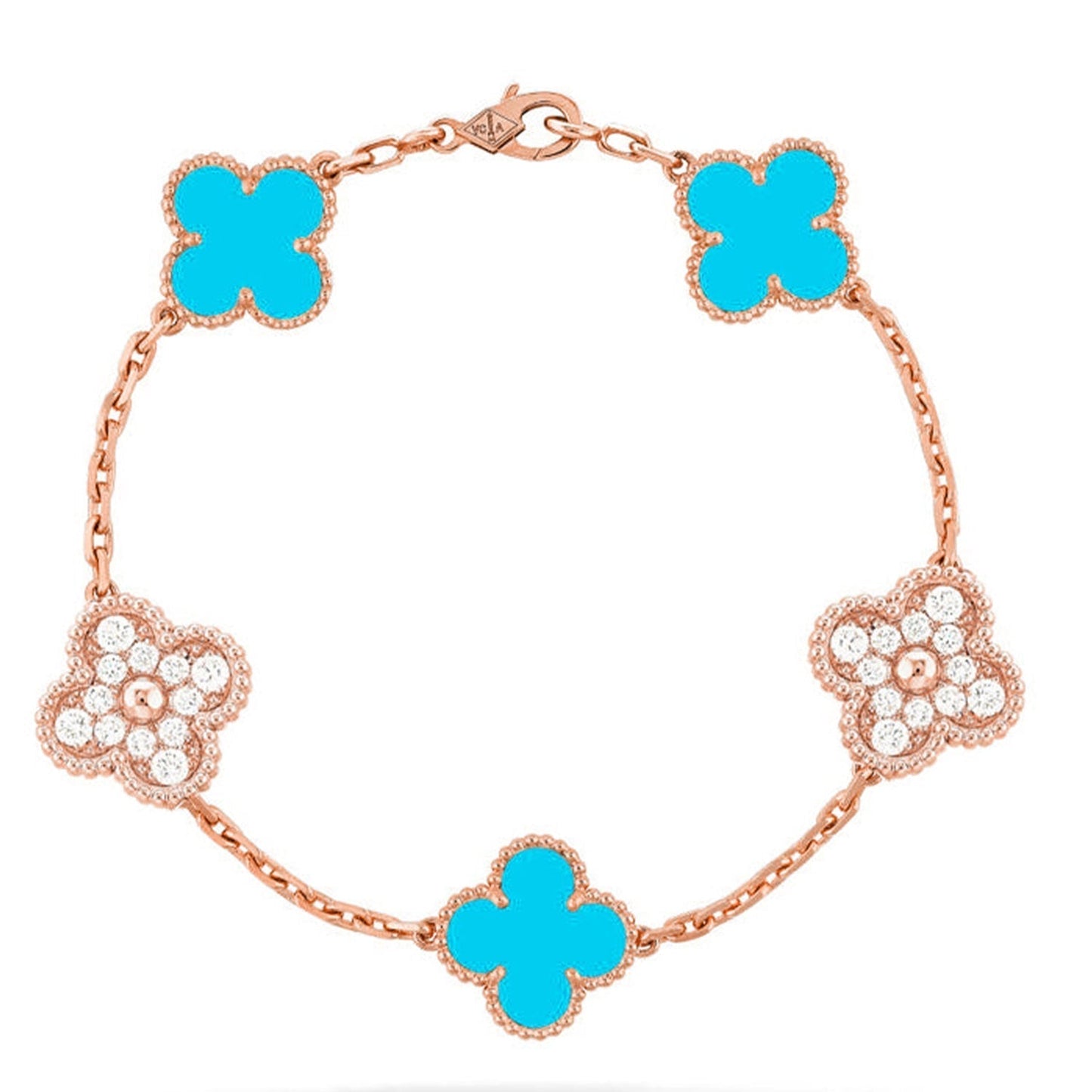 [Marin] CLOVER 5 MOTIF TURQUOISE BRACELET COLLECTION