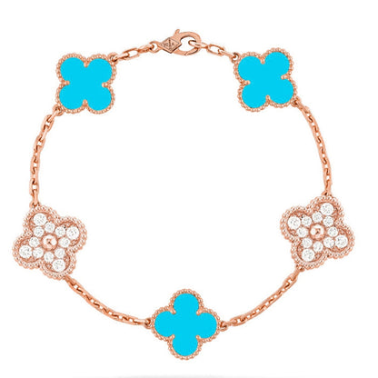 [Marin] CLOVER 5 MOTIF TURQUOISE BRACELET COLLECTION