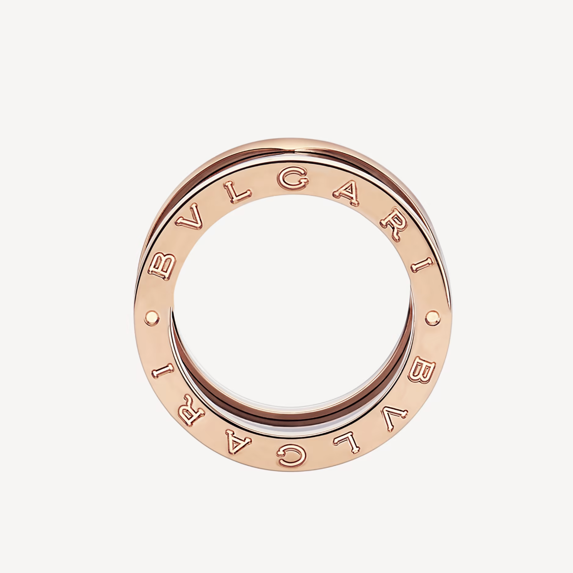 [Marin]ZERO 1 FOUR-BAND LOOPS AND BLACK CERAMIC SPIRAL PINK GOLD RING