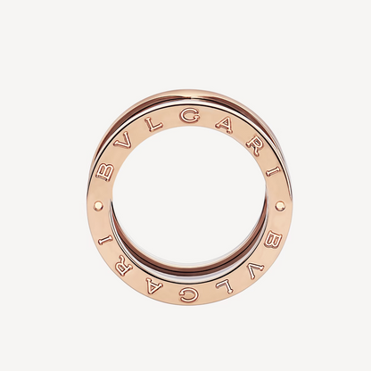 [Marin]ZERO 1 FOUR-BAND LOOPS AND BLACK CERAMIC SPIRAL PINK GOLD RING