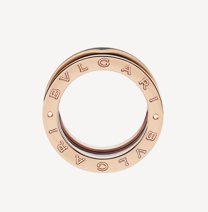 [Marin]ZERO 1 TWO-BAND WITH MATTE BLACK CERAMIC PINK GOLD RING