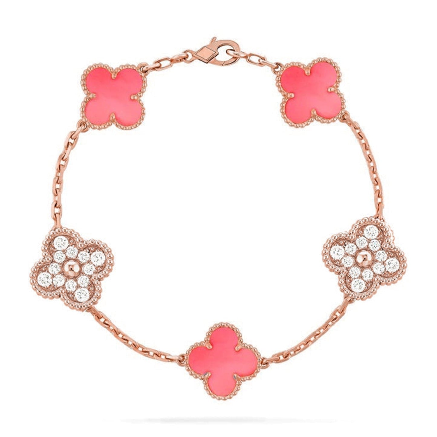 [Marin] CLOVER 5 MOTIFS  PINK MOP BRACELET COLLECTION