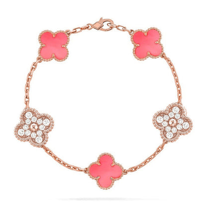 [Marin] CLOVER 5 MOTIFS  PINK MOP BRACELET COLLECTION