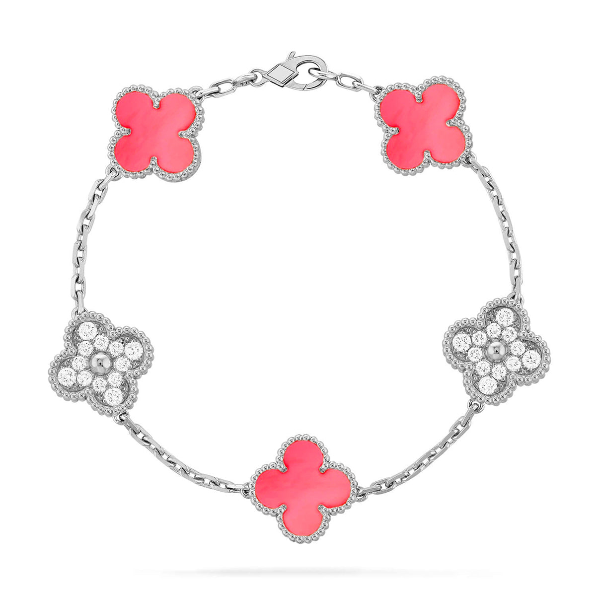 [⭐Shinejoy] CLOVER 5 MOTIFS  PINK MOP BRACELET COLLECTION