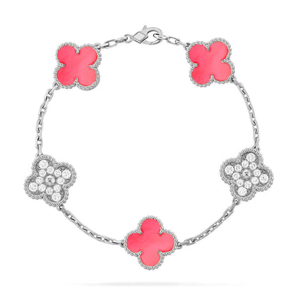 [Marin-Jewelry] クローバー5モチーフ ピンクマザーオブパール ブレスレットコレクション