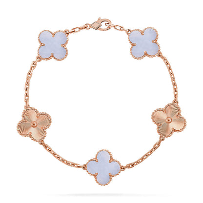 [Marin-Jewelry] クローバー 5モチーフ パープルカルセドニー ブレスレット コレクション