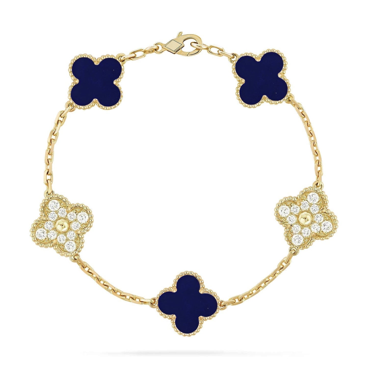 [Marin-Jewelry]CLOVER 5 MOTIF LAPIS LAZULI BRACELET COLLECTION