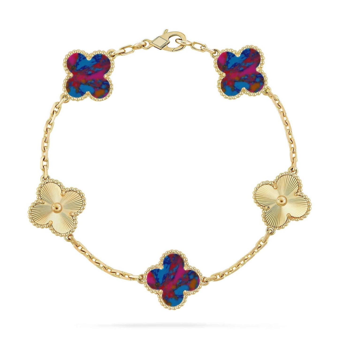 [Marin]CLOVER 5 MOTIF COLOR GEMSTONES BRACELET COLLECTION