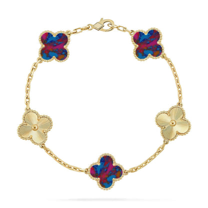 [Marin]CLOVER 5 MOTIF COLOR GEMSTONES BRACELET COLLECTION