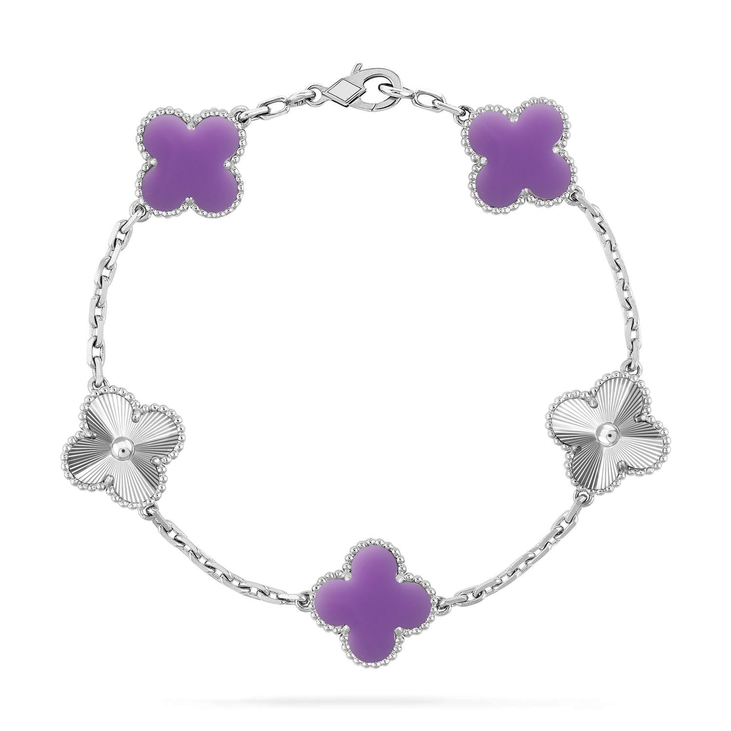 [Marin-Jewelry]クローバー 5モチーフ ライトパープル ブレスレット コレクション
