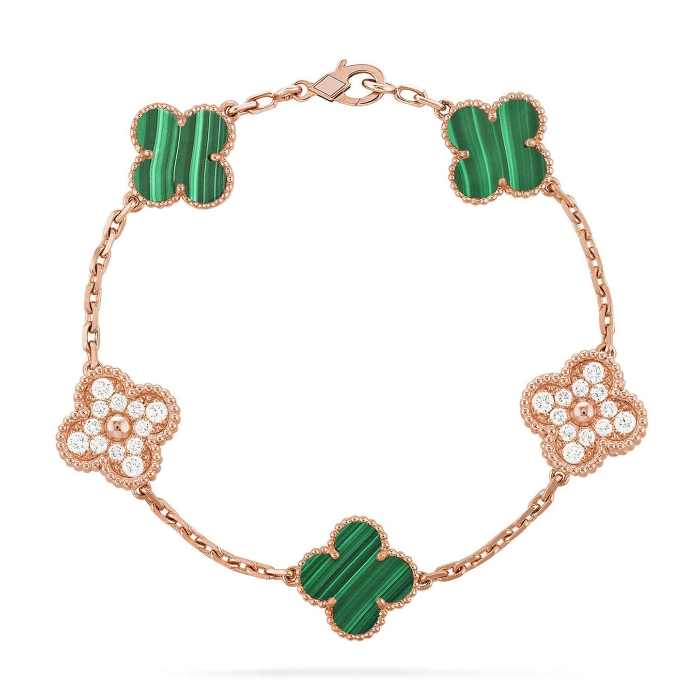 [Marin] CLOVER 5 MOTIF MALACHITE BRACELET COLLECTION
