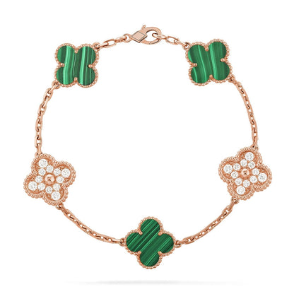 [Marin] CLOVER 5 MOTIF MALACHITE BRACELET COLLECTION