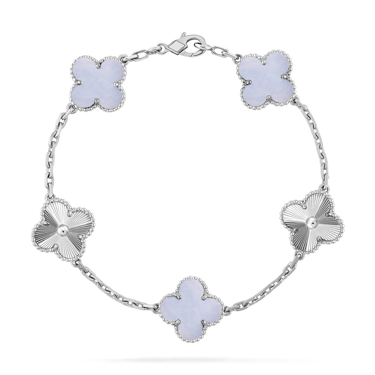 [Marin-Jewelry] クローバー 5モチーフ パープルカルセドニー ブレスレット コレクション