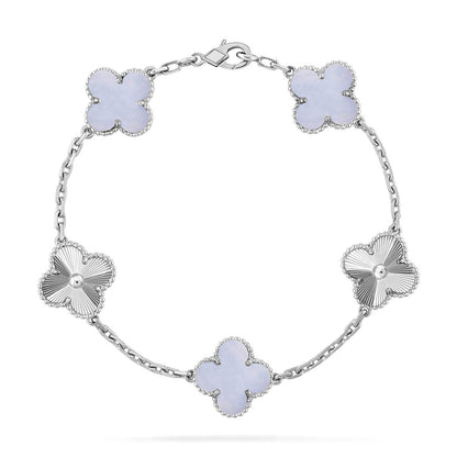 [Marin-Jewelry] クローバー 5モチーフ パープルカルセドニー ブレスレット コレクション