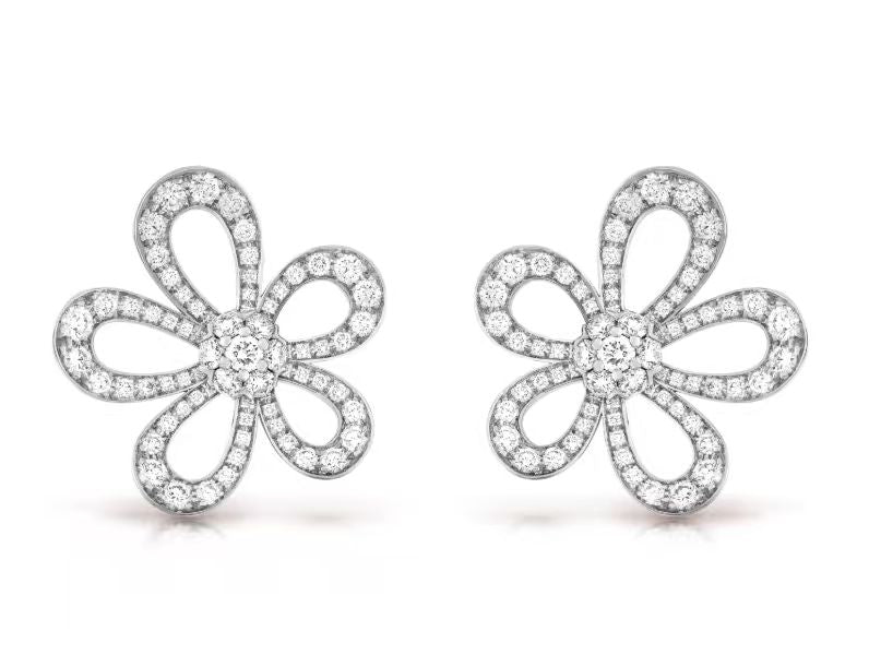 [Marin]FLOWERLACE EARRINGS FULL DIAMONDS