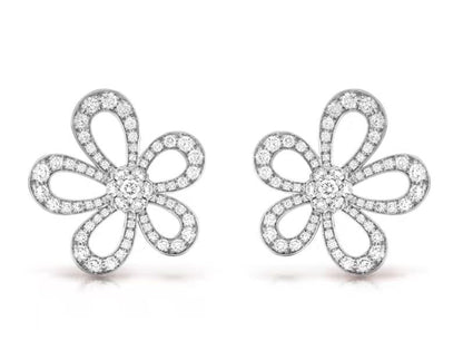 [Marin]FLOWERLACE EARRINGS FULL DIAMONDS