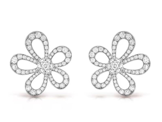 [Marin]FLOWERLACE EARRINGS FULL DIAMONDS