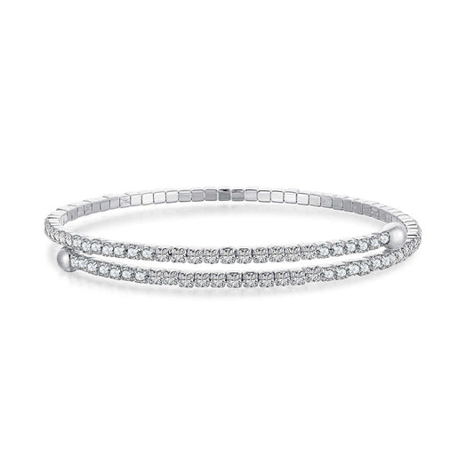 [Marin Jewelry]Row of Diamonds Round Fashion Bracelet