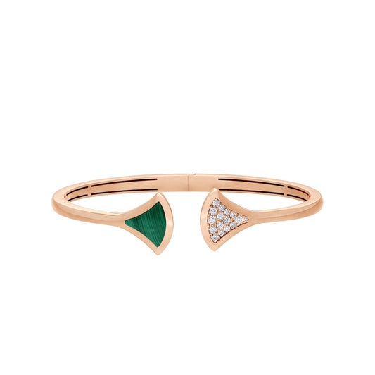 [Marin]DREAM BRACELET OPEN MALACHITE PINK GOLD
