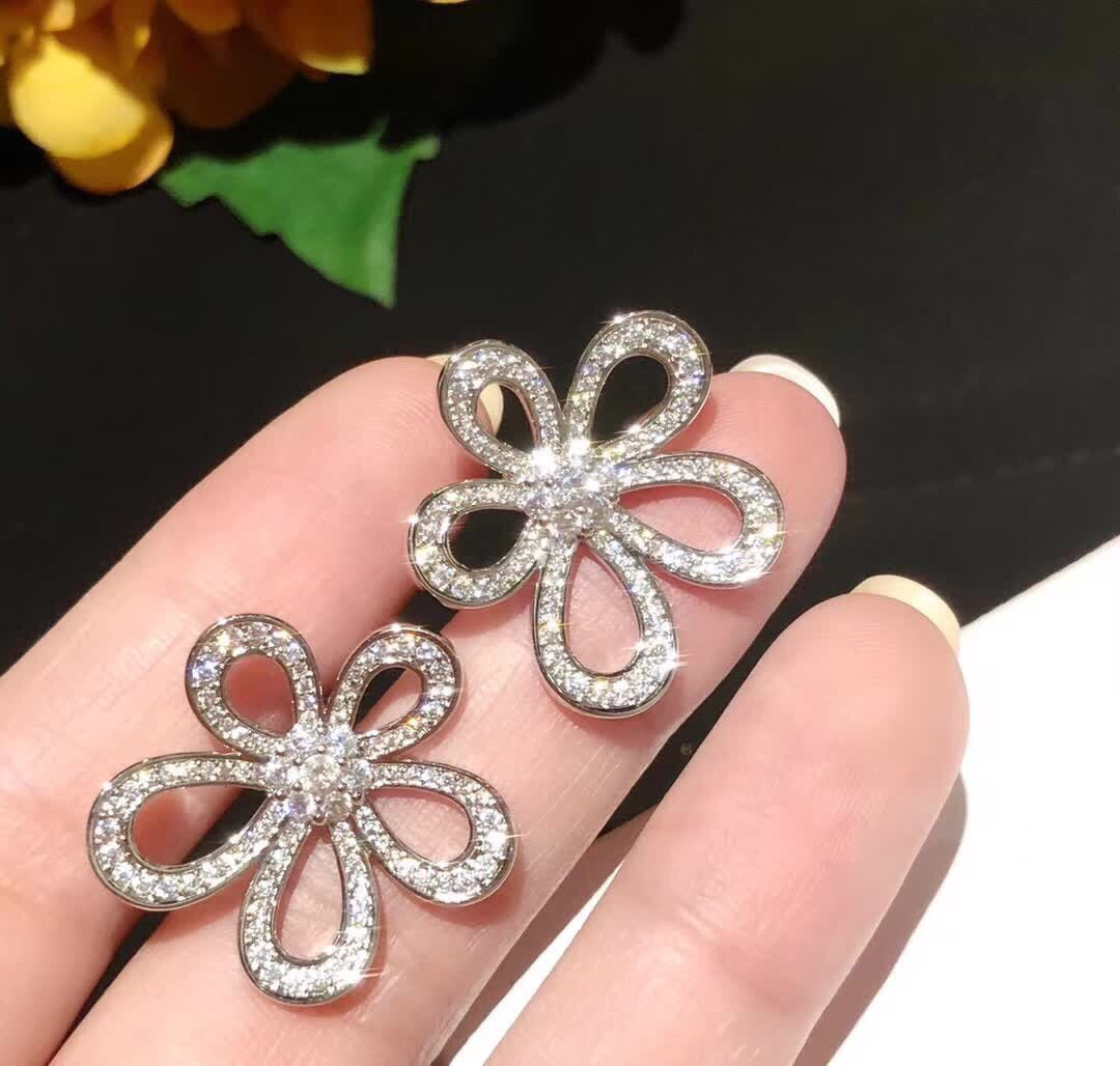 [Marin]FLOWERLACE EARRINGS FULL DIAMONDS
