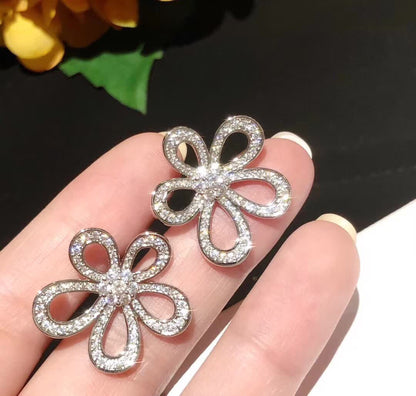 [Marin]FLOWERLACE EARRINGS FULL DIAMONDS