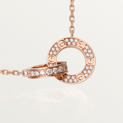 [Marin-Jewelry]LOVE 7.6MM NECKLACE Marin-Jewelry GOLD AND SILVER  FULL DIAMOND