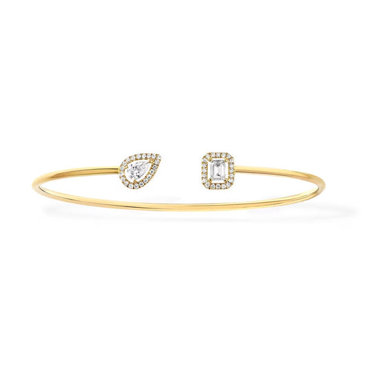 [Marin]JONC FLEX MY TWIN TOI & MOI SILVER DIAMOND BRACELET