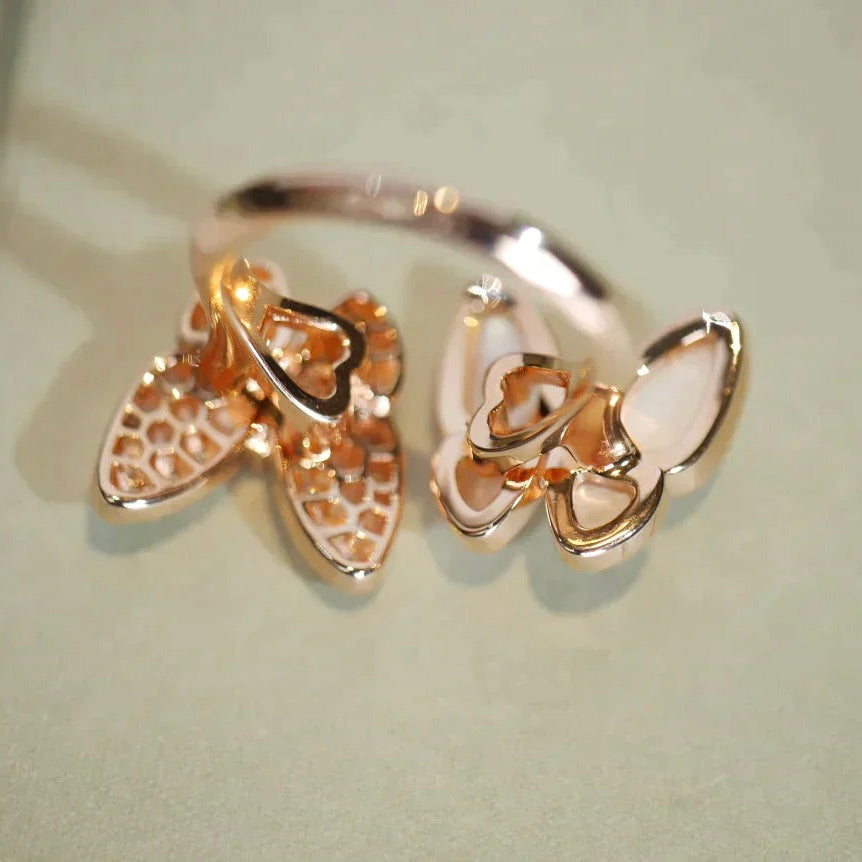 [Marin-Jewelry]TWIN BUTTERFLY DIAMOND MOP RING