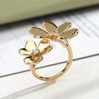 [Marin]BAGUE EN DIAMANT CLOVER COMOS OR